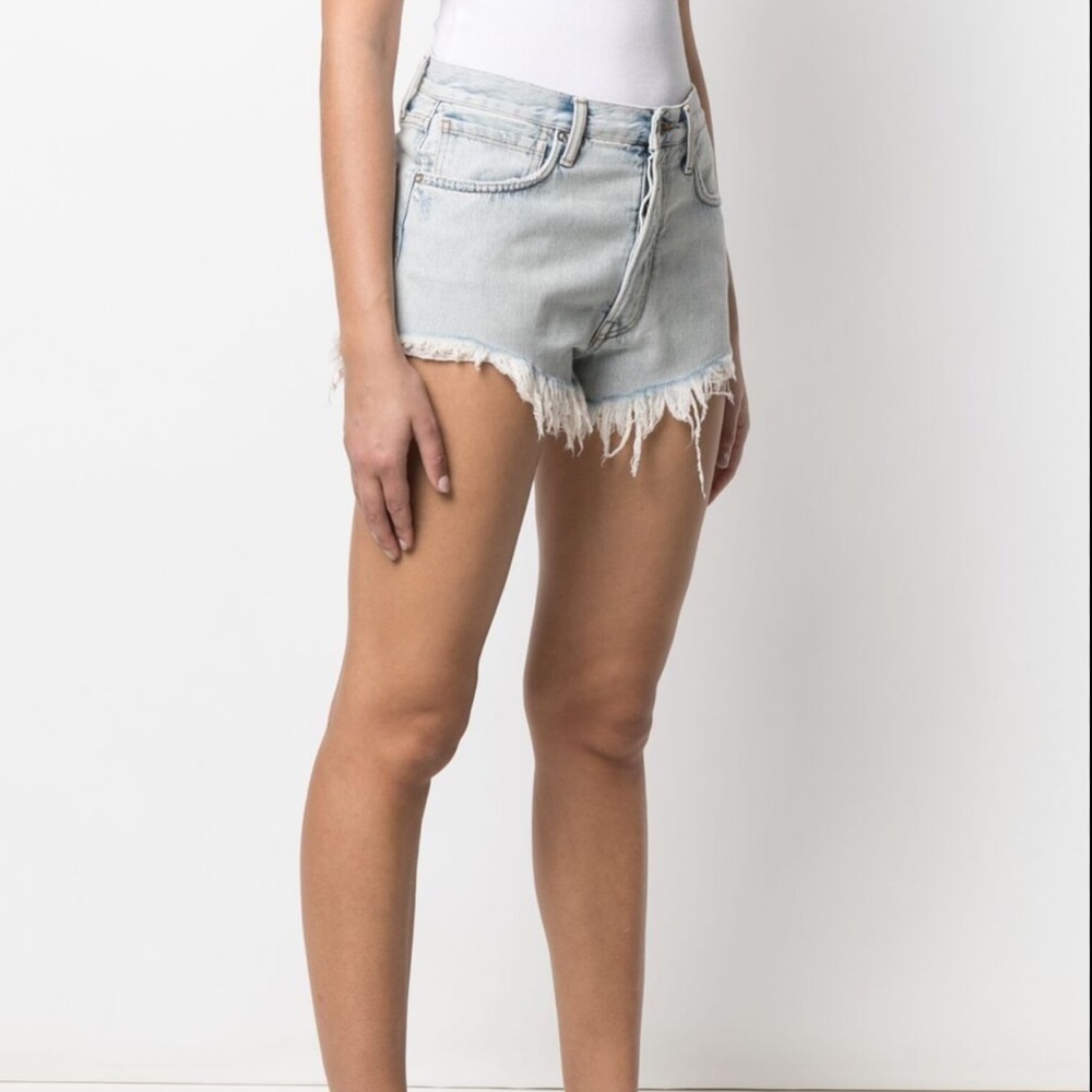 ALEXANDER WANG Bite Bleach High Rise Frayed Jean Shorts - Size 24